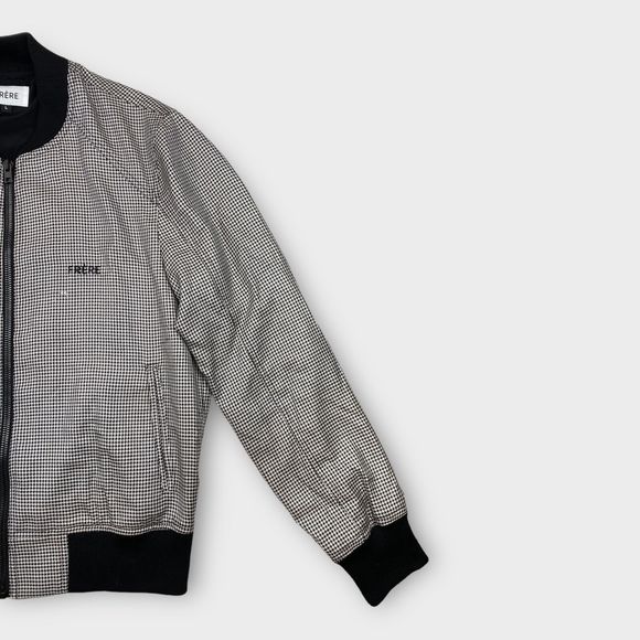 $3795 FRÈRE Men's L Houndstooth New York Designer Full Zip Bomber Jacket Frere - Picture 6 of 11